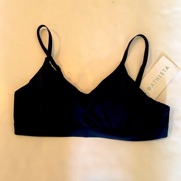Athleta Summerland Navy Bikini Top NWT Women’s Size 36 B/C - Picture 2 of 9